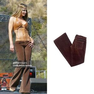 Low Rise Corduroy Boot Cut Pants As Seen On Carmen Electra